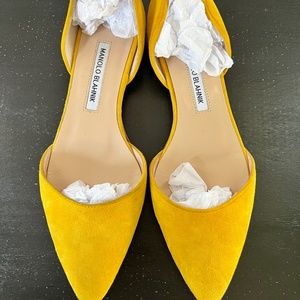 Manolo Blahnik - Mustard Yellow - Flats - Size 37.5